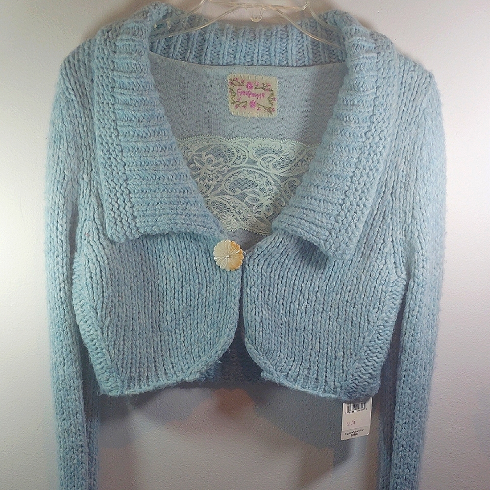 NWT Vintage Cropped Long Sleeves Sweater Free People